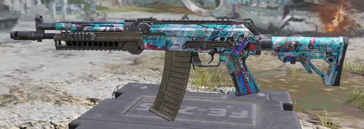 AK117 Blue Graffiti, Uncommon camo in Call of Duty Mobile