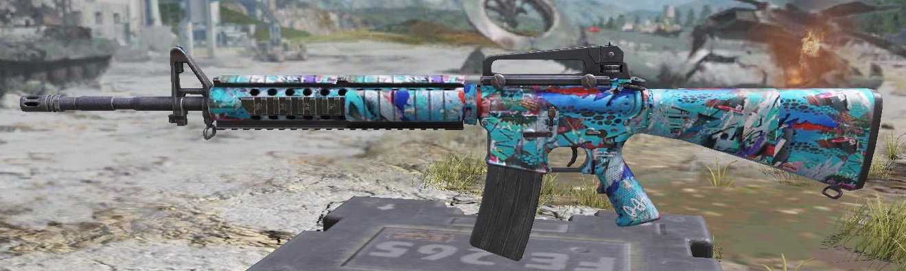 M16 Blue Graffiti, Uncommon camo in Call of Duty Mobile